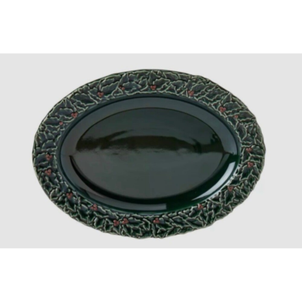 New in box Haven Green 16" Holly Platter GREEN